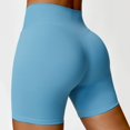 thumbnail image 4 of GEWSEY Biker Yoga Shorts for Women 3" High Waisted Tummy Control Workout Running Athletic Spandex Shorts (Light Blue, L), 4 of 8