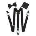 thumbnail image 2 of Berlioni Italy Formal Tuxedo Bow Tie Convertible Suspenders Hanky Gift Box Set (Black), 2 of 2