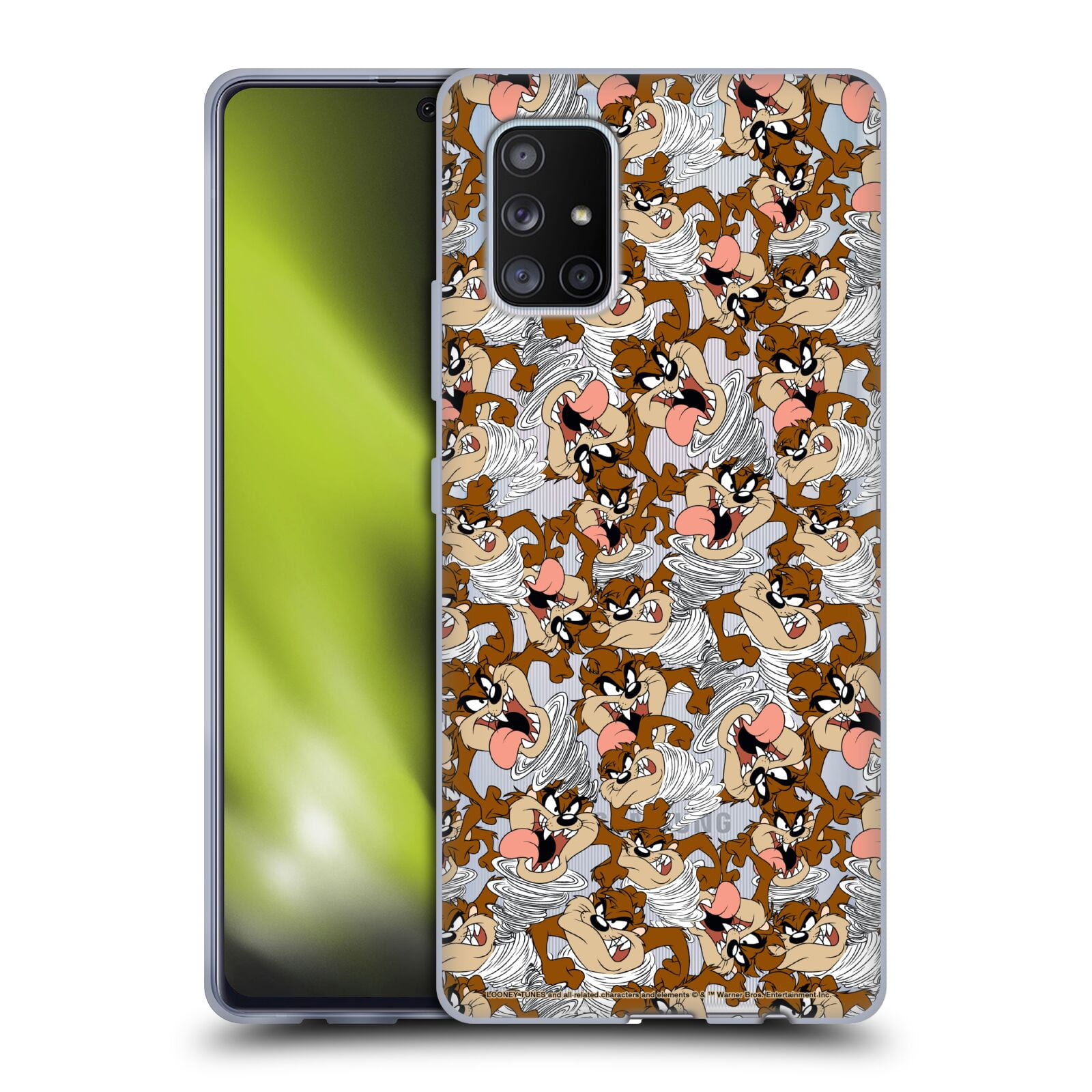 Official Looney Tunes Tasmanian Devil Patterns Soft Gel Case Compatible for Samsung Galaxy A21 2020