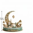 thumbnail image 2 of Ramadan Acrylic Mosaic Lantern Decor 7.87 Inches Tabletop Islamic Light Style Ornament for Living Room Display, Eid Mubarak Festival Home Decoration, 2 of 8