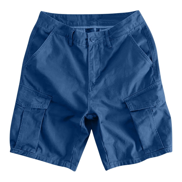 ZVNAΖH Mens Multi Pocket Cargo Shorts, Summer Cotton Linen Casual