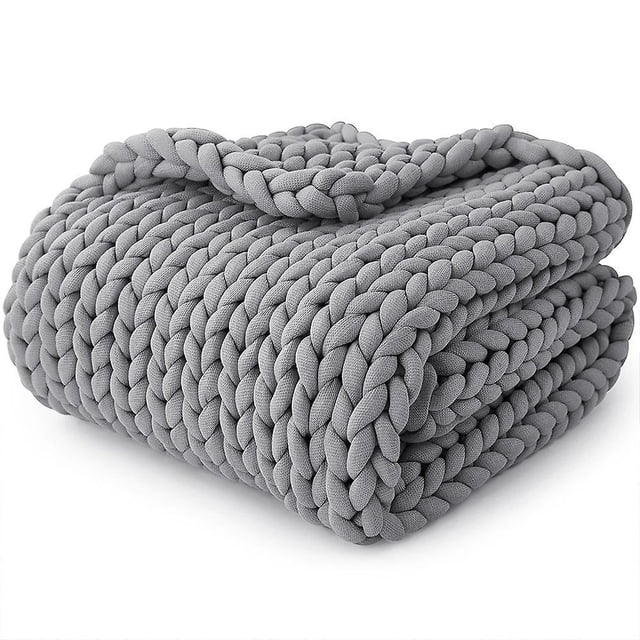 JFBUJC Couverture Pondérée Tricotée Rafraîchissante, Couverture Jetée Pondérée en Tricot Épais Faite à la Main