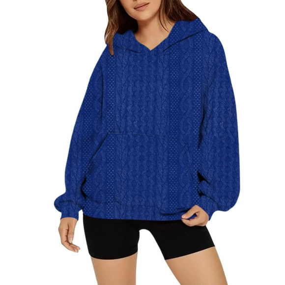 Soki Womens Hoodies Oversized Sweatshirts Pullover Knitting Cotton Long Sleeve Winter Fall Outfits Fashion Y2k Clothes
