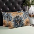 thumbnail image 4 of Navy Blue Brown Throw Pillow Cover 16 x 24 Inch Decorative Pillow Cover Tropical Vintage Botanical Palm Leaves Lumbar Pillowcase Seasonal Rectangle Cushion Case for Couch Sofa Bed Living Room, 4 of 7
