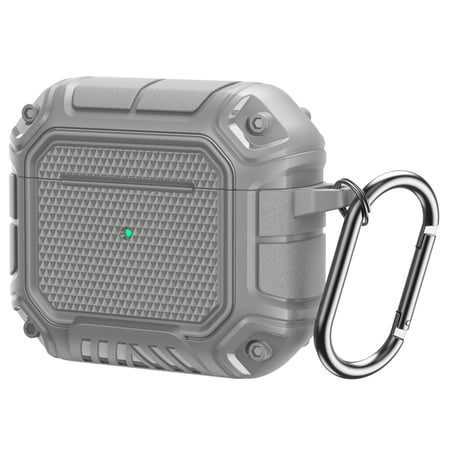 AirPods 3rd Generation Case Full-Body Rugged Hard Shell Protective Case Cover with Keychain Designed for AirPods 3 Case - Grey