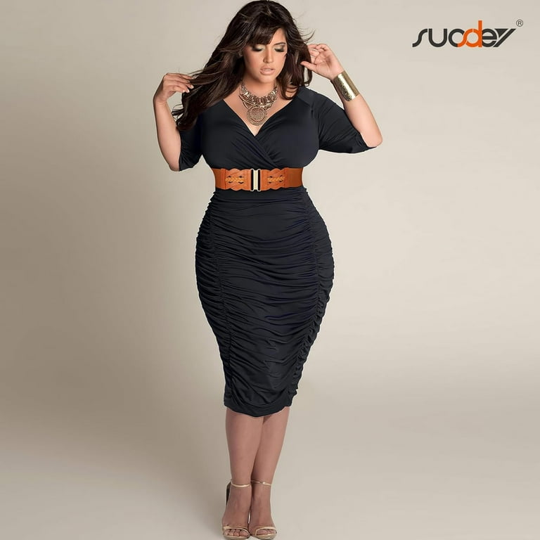Wide Elastic Dress Belts for Women Vintage Stretchy Waist Belt Cinch Belt -  Walmart.com