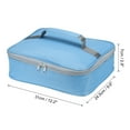 thumbnail image 2 of Uxcell 12.2"x9.6"x2.8" Portable Waterproof Insulated Lunch Tote Bag Lunch Box, Sky Blue, 2 of 5