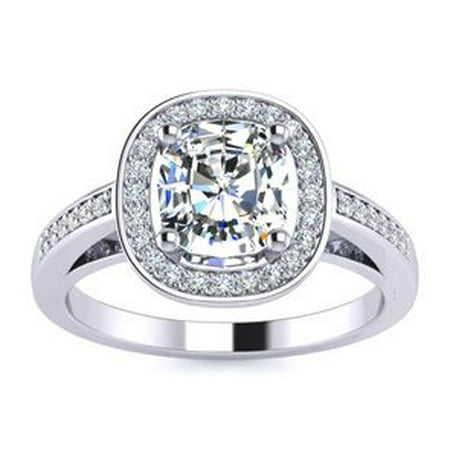 Superjeweler 1 3 4 Carat Cushion Cut Halo Diamond Engagement