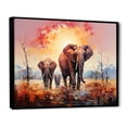 thumbnail image 2 of Designart "Elegance In Elephant Motion II" Animals Elephant Floater Framed Canvas Wall Art, 2 of 5