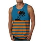 thumbnail image 1 of Tanques para Hombre de Verano Solto Chaleco Impresión Deportivo Cuello Redondo sin Mangas, 1 of 5