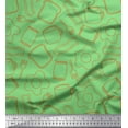 thumbnail image 1 of Soimoi Moss Georgette Fabric Artistic Flower & Geometric Print Fabric by Yard 42 Inch Wide, 1 of 5