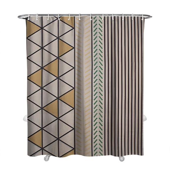 Extra Long Boho Shower Curtain 72x84 Inches - Vintage Floral & Tropical Leaves Pattern, Waterproof Bohemian Bathroom Decor with 12 Hooks, Tribal Rustic Style