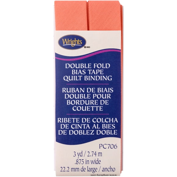 Wrights Reliure de Courtepointe Double Pli.875"X3YD-Corail 117-706-245