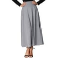 thumbnail image 5 of Falda larga plisada con cinturón dividido lateral de cintura alta para mujer Falda maxi con bolsillo sólida kenally FS8985-06, 5 of 5