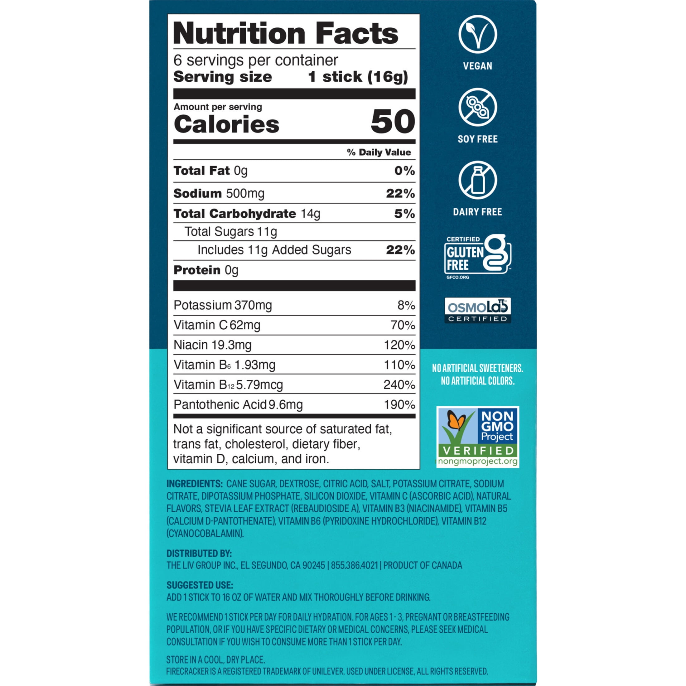 (8 pack) Liquid I.V.® Popsicle Firecracker Hydration Multiplier® Powdered Electrolyte Drink Mix, 6 Count Packets