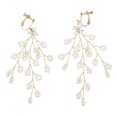 thumbnail image 4 of s mujeres flor de material cristal con colgante decración Clip el oído joyería de Hugo Pendientes de plata de ley para mujer, 4 of 9