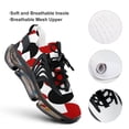 thumbnail image 4 of Geometric Retro Style Black Red White Walking Shoes for Men Woman Lightweight Tennis Fashion Elastic Sports Shoes Cushion Basketball Shoes, 4 of 7