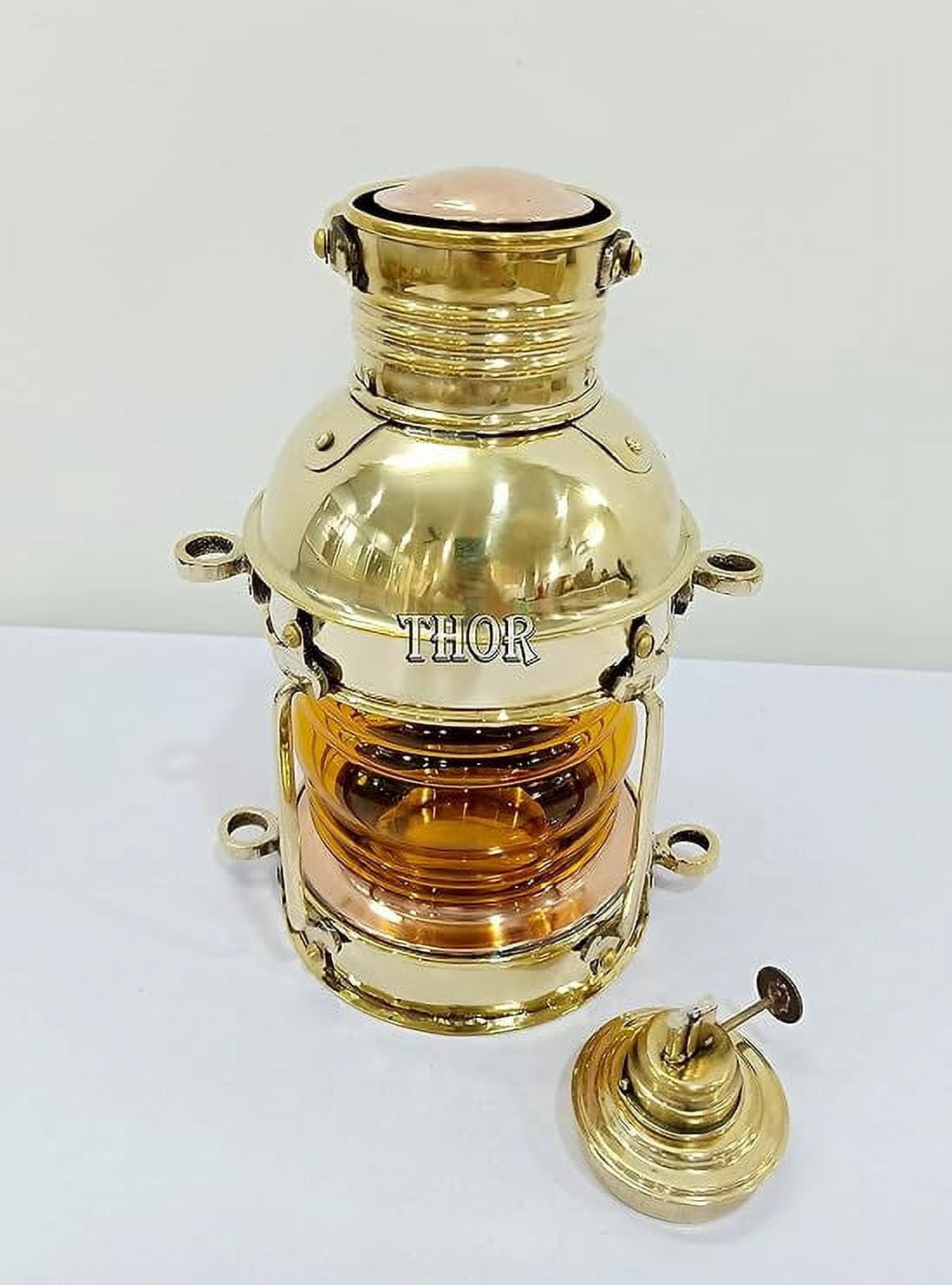 Oil Lamp Lantern Vintage Yellow Glass Clear Oil Lamps for Indoor Use Home Decor Lighting Yellow Glass Kerosene Lamp Rustic Classic Old Oil Lantern Antique Chamber Hurricane Lamp