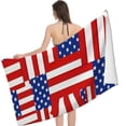 thumbnail image 2 of PHYHOO American Flag with Red and White Stripes , Sand Free Microfiber Beach Blanket, Quick Dry Absorbent Bath Towels for Swimming Pool, Camping, Picnic, Yoga Gym Sports 30x60in, 2 of 8