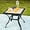 Black, variant on LOKATSE HOME 21" Outdoor Square Patio Dining Table Metal Steel Legs with Ceramics Top, Black