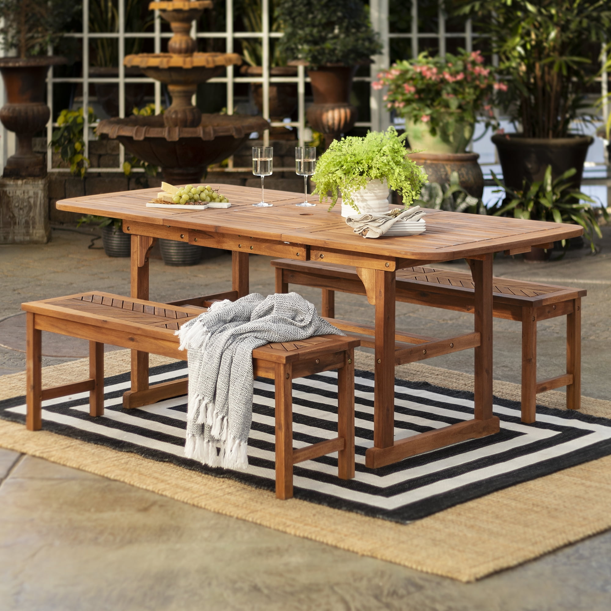 Manor Park Wooden Picnic Table With, Picnic Table Style Dining Room Set