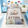 thumbnail image 4 of Manfei Cartoon Otter Twin Sheet Sets for Kids Boys and Girls, Cute Animal Print Bedding 3-Piece, 1 Flat Sheet, 1 Fitted Sheet and 1 Pillowcase, 4 of 6