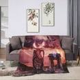 thumbnail image 6 of DouZhe Ultra-Soft Micro Fleece Lightweight Flannel Bed Blanket, Fantasy Moon Bat Man Deer Print Cozy Warm Throw Blankets, 80"x60", 6 of 7