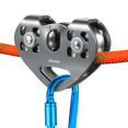 thumbnail image 1 of Professional Dual-Axle Twin Pulley for Climbing, Rescue & Aerial Work - 30kN Strength, Aluminum-Magnesium Alloy & Stainless Steel Construction - Fits 13mm Rope/12mm Cable - Grey, 276.6g Lightweight, 1 of 6