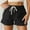 Black, variant on OKBOP Womens Shorts Casual Brown Elastic Waist Activewear Active Fit Wide-Leg Shorts