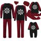 thumbnail image 1 of Pijamas familiares a juego de Navidad, conjunto de pijamas negros de copo de nieve, Feliz Navidad, 1 of 4