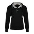 thumbnail image 4 of TANYSU Men Fashion Sweatshirt Solid Color Long Sleeve Tops Round Neck Drawstring Hoodie Sports Pocket Winter Pullover Birthday Male Casual Athletic Dailywear, 4 of 6