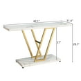 thumbnail image 2 of Ktaxon 42" Console Entryway Table, Modern Hallway Table Behind Sofa Couch for Living Room Entrance Indoor, White & Gold, 2 of 11