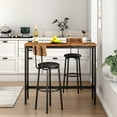 thumbnail image 3 of CLEARANCE! Bar Table Set with 2 Bar stools PU Soft seat with backrest (Rustic Brown), 3 of 9