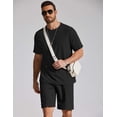 thumbnail image 2 of COOFANDY Mens 2 Pieces Outfits Casual Cotton T Shirt and Shorts Set Summer Short Sleeve Waffle Tracksuits, 2 of 6