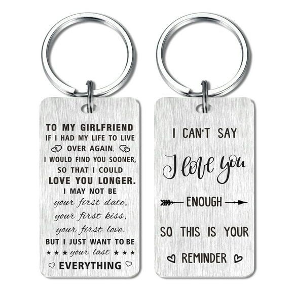 Yobent Girlfriend Gifts for Birthday Christmas Valentines, Girlfriend Keychain Made of Stainless Steel