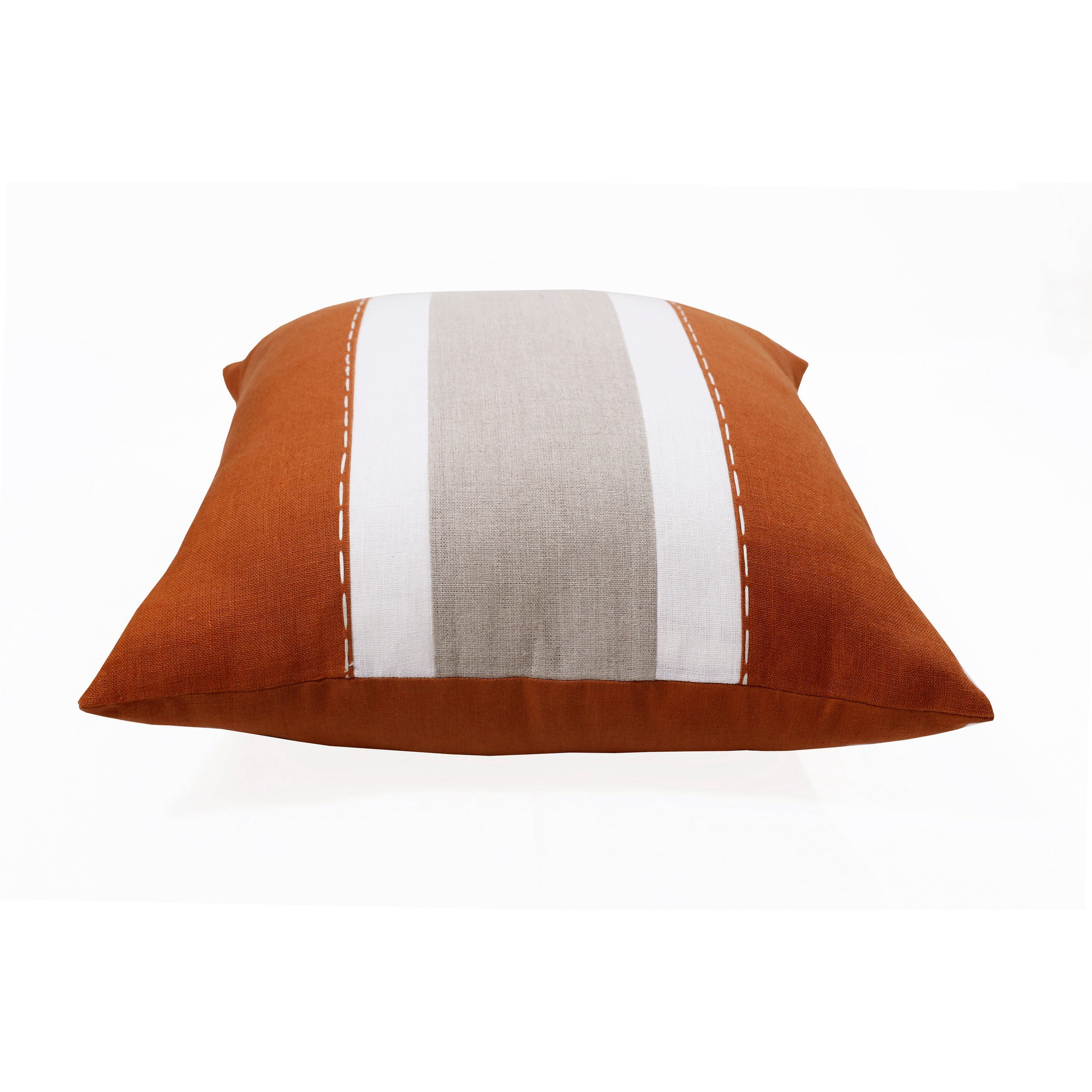 Ox Bay Euro Hand-Woven Striped Linen Throw Pillow, 20" x 20"