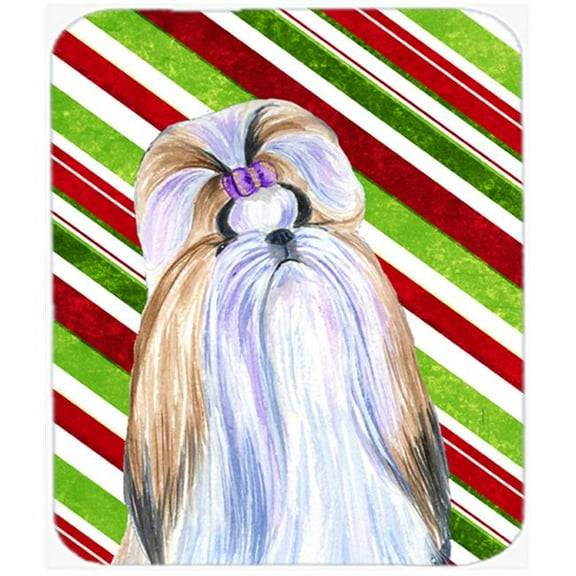 Shih Tzu Candy Cane Holiday Christmas Mouse Pad, Hot Pad Or Trivet