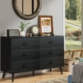 thumbnail image 2 of Frmobepts Mid Century Modern Dresser, Wood 6 Drawer Dresser for Bedroom, Black, 2 of 9