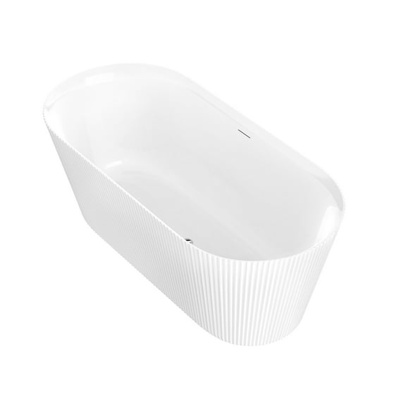 Bailey 65 in. Acrylic and Solid Surface Glossy Flatbottom Bathtub in White