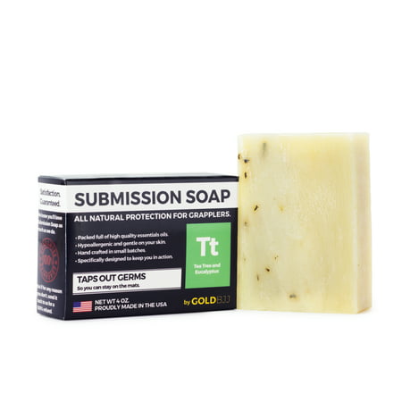 Antifungal Tea Tree Oil Soap - 100% All Natural USA Made Bars for BJJ, Jiu Jitsu, Wrestling, and Grappling - Combats Ringworm, Jock Itch, Athlete's Foot, Acne, and more (Best Soap For Ringworm)