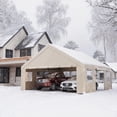 thumbnail image 4 of FOROUTIA 20x20ft Heavy-Duty Carport Canopy, khaki Gable Roof PE Garage, All-Weather Shelter for Car/Truck/SUV/Outdoor Storage & Party, 4 of 7
