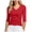 Red, variant on COMVALUE Womens Cotton 3/4 Length Sleeve Shirts V Neck Fitted Tops Basic Going Out Tees Spring Trendy Clothes 2026 White Size M
