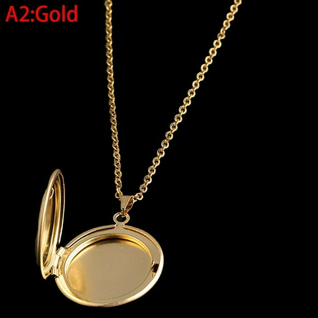 Collier Médaillon Photo en Acier Inoxydable 3 Couleurs Colliers Pendentifs Ouverts