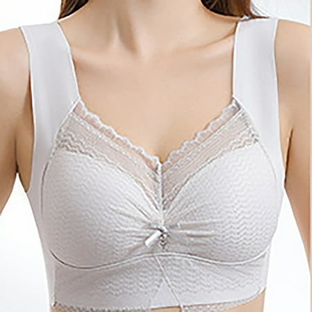 Clearance Bras under $5! Cagogo Womens Wirefree Plus Size Bras Mesh Sheer Push Up Summer Thin Bralettes Wireless No Underwire Full Coverage Large Bust Everyday Bras Sleep Bra