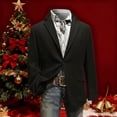 thumbnail image 2 of ZVNAΖH Men's Corduroy Christmas Blazer, Single Breasted Holiday Party Jacket with Pockets, Casual Winter Outerwear, S-2XL, 2 of 5