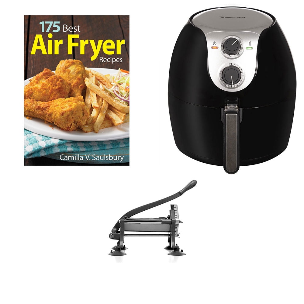 Black MCAF56MB Dishwasher Safe Basket with Recipe Book Included Magic Chef Airfryer 5.6 Quart Electric Cooker Easy to Use Air Fryer 