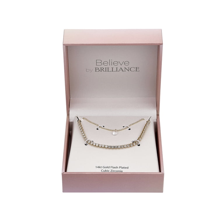 Believe by Brilliance Women's 14Kt Gold Flash Plated Cubic