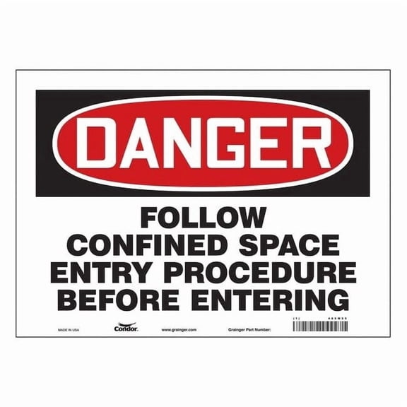 Condor Safety Sign,10 inx14 in,Vinyl 465M55