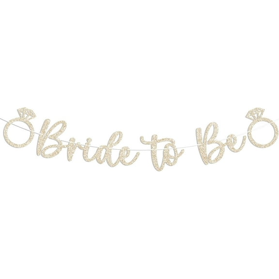 Pre-Strung Bride to Be Banner - Diamond Ring Theme Bridal Shower Decor, Winter Wedding Shower Decor, Happily Ever After Engagement Bachelorette Party Decorations