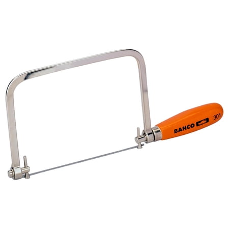 Bahco BAH301 6-1/2" Coping Saw with Wooden Beech Handle – 14 TPI Precision Hand Saw for Wood & Plastic Cutting
